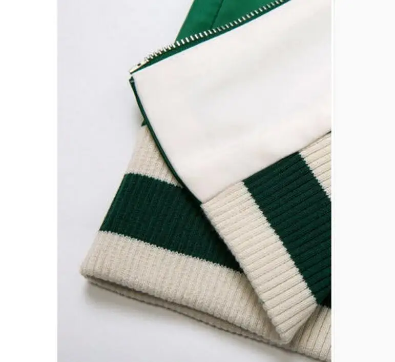 Женские кактус вышитые Курточка бомбер Атлас бейсбольная форма весеннее пальто