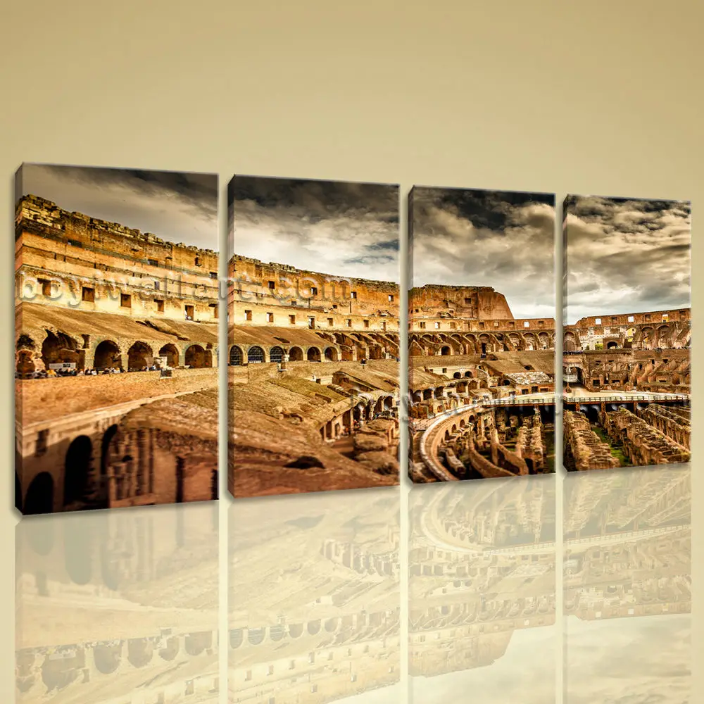 Картина на стену холст картина с принтом 4 предмета современный Римский Колизей