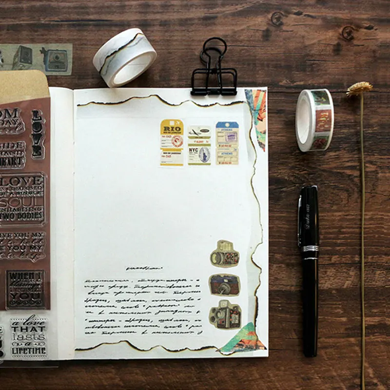 Винтажные Украшения серии васи ленты DIY декоративные Скрапбукинг наклейки