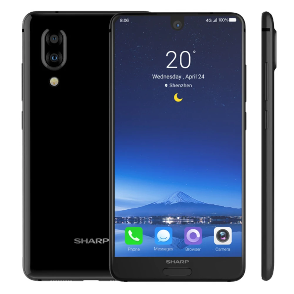 Смартфон SHARP AQUOS C10 S2, 4 Гб+ 64 ГБ, face ID, 5,5 '', FHD+ Snapdragon630, четыре ядра, Android 8,0, 12 МП, 2700 мА/ч, мобильный телефон