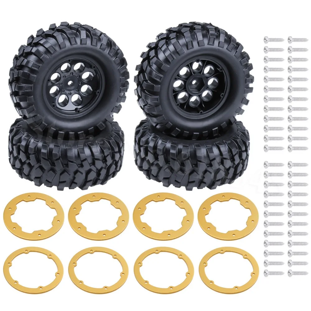 4 шт. Резина 1 9 &quotBeadlocks колеса и шины 96 мм для Радиоуправляемая модель axial SCX10 RC4wd