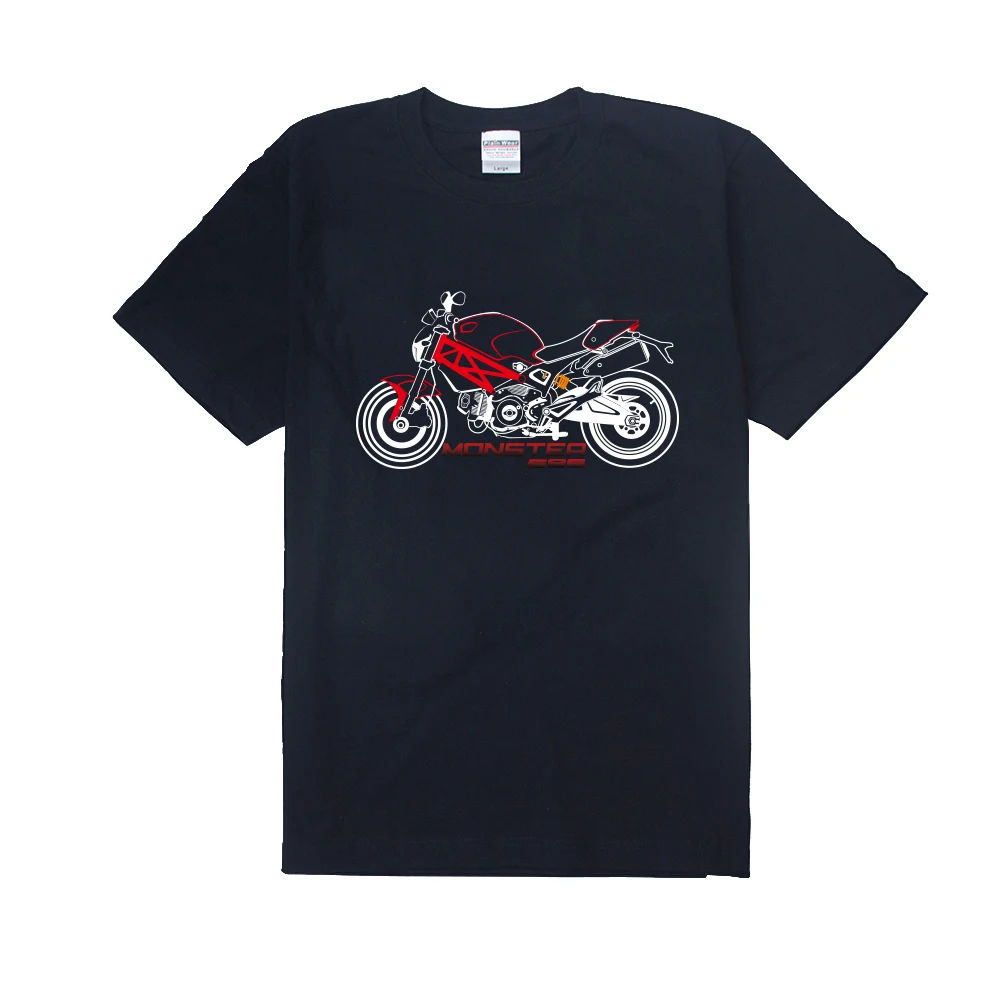 KODASKIN мотоциклетный стиль хлопок для DUCATI Monster 696 Повседневная футболка с коротким рукавом и круглым вырезом