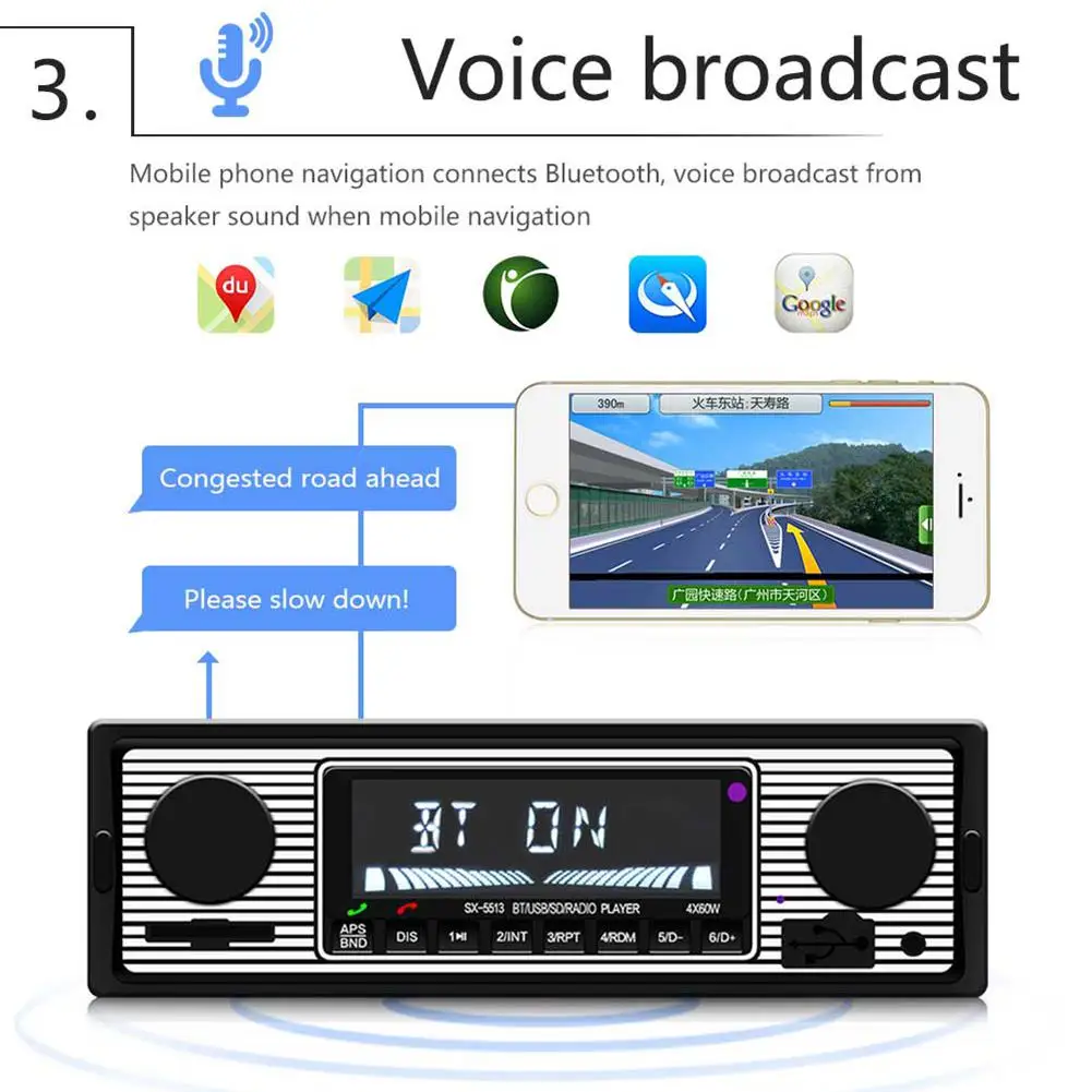 Винтажный автомобильный Bluetooth fm-радио MP3-плеер Стерео USB AUX классический автомобильный стерео аудио OLED цветной экран Автомобильный электронный