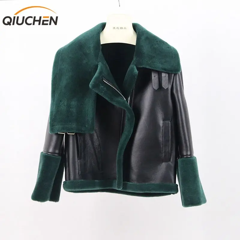 Qiuchen PJ8104 2018 Бесплатная доставка отложным воротником тонкий мериносовой шерсти