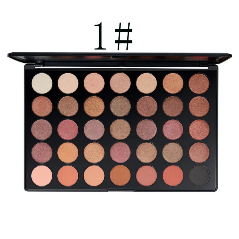 35 цветов Профессиональные блестящие тени для век Палитра шелковистая Косметика