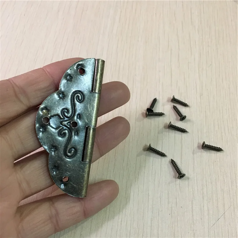 

Bronze Cabinet Door Hinge,Door Pattern Carved Star Hinges DIY Box,8 Holes Bag Accessory With Screws,69*53mm,40Pcs