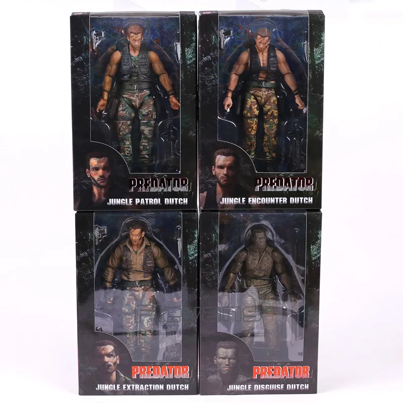 NECA PREDATOR 30th anniversary Jungle Patrol encoming excussion Маскировка голландский Охотник за джунглями Unmasked Demon фигурка 18 см