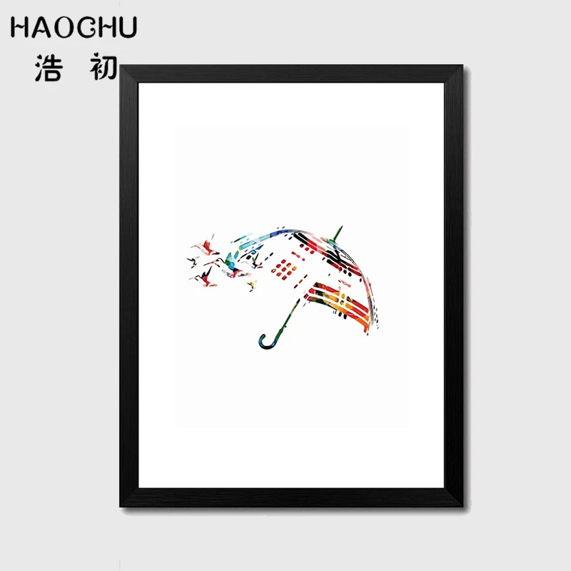 HAOCHU акварельные абстрактные птицы летающие настенные картины на холсте