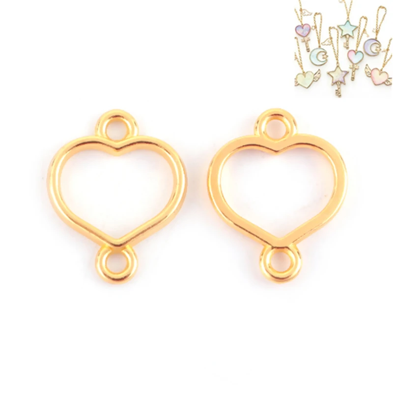 DoreenBeads рамка из смолы открытая оправа пустая Подвеска DIY металлическая рамка для изготовления ювелирных изделий из смолы цветок шестиугольник золотой цвет 20 шт