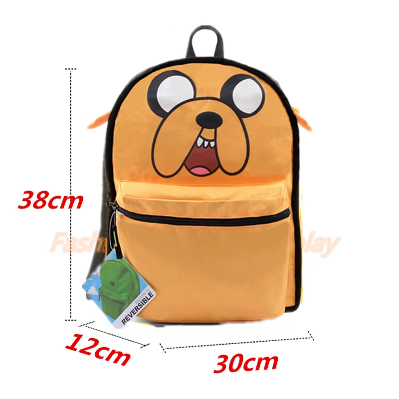 Двусторонний рюкзак Adventure Time Lime Green Finn, школьная сумка с рюкзаками для мальчиков и девочек, повседневный школьный ранец