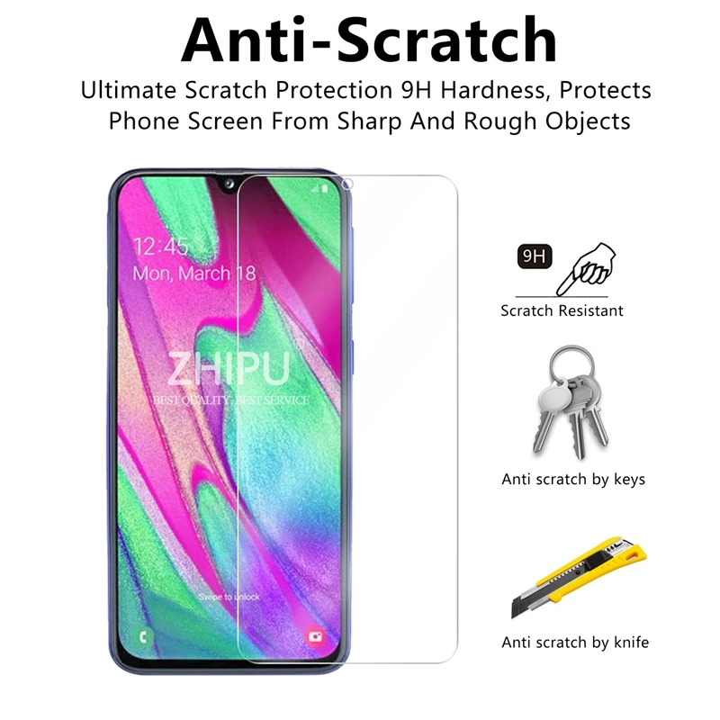 Закаленное стекло для samsung Galaxy A40 защитное 2.5D 9H закаленное SM A405F/DS защитная