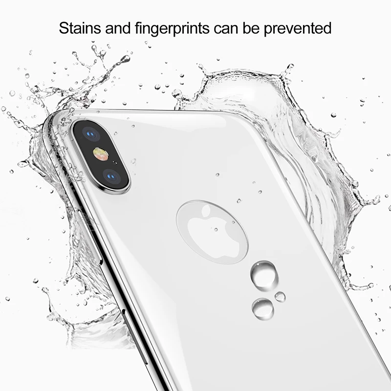 Защитная пленка Baseus для задней панели iPhone X закаленное стекло 4D