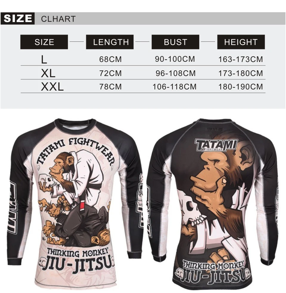 Jiu jitsu футболки Рашгард MMA для мужчин Боксерский набор обтягивающие майки брюки 3D рюкзак с изображением обезьяны кикбоксинг, муай-тай фитнес колготки