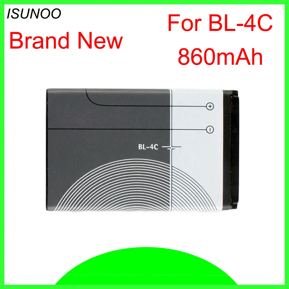 ISUNOO 5шт./лот BL-4C аккумулятор для телефона Nokia 6100 6300 6125 6136S 6170 6260 6301 7705 7200 BL4C 7270 mAh