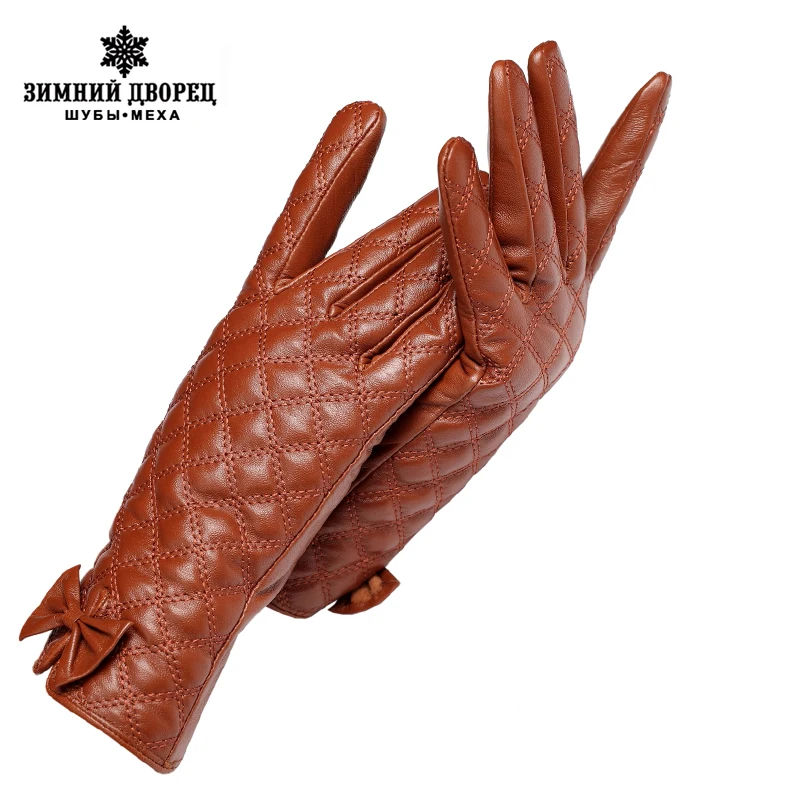 Холодная зима дамы перчатки Натуральная Кожа Взрослый Теплый Хлопок подкладка