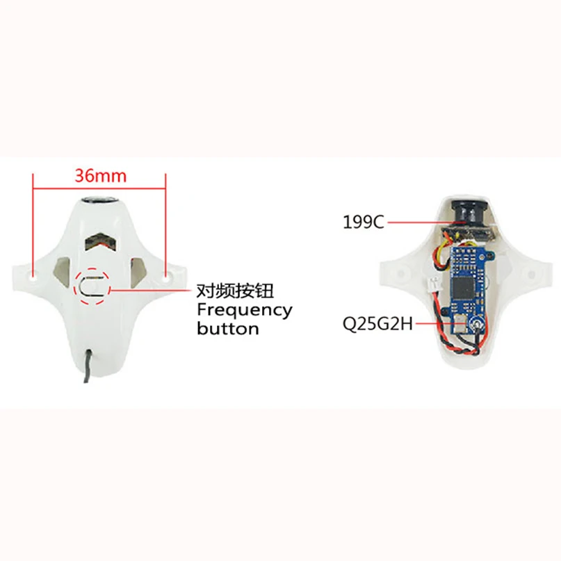LDARC Q25G2H 5 8G 25mW 16CH FPV VTX + 1996 c Combo & 800TVL 150 NTSC мини камера и навес для DIY крошечных R7 Bwhoop