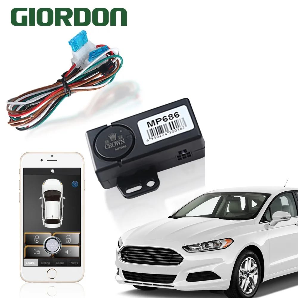 Sistema de alarma de coche con llave inteligente, con arranque remoto y controles bluetooth, control de teléfono móvil, entrada y alimentación sin llave