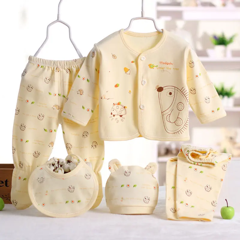 Cute Unisex Baby Clothes 5PCS/Set Cotton Girl Set Boys Sets Infant Underwear Four Seasons For 0-3M | Детская одежда и обувь