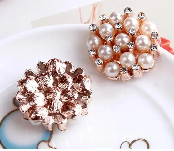 

crystal buttons 200PCS 23mm metal rhinestone button/pearl buttons wedding embellishment scrapbooking Napkin Ring Accessories