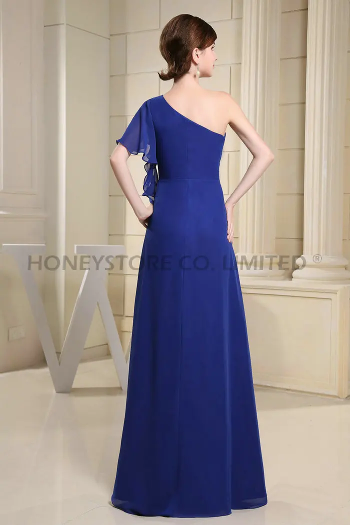 Discount Column One Shoulder Floor Length Chiffon with Draped Evening Dresses | Свадьбы и торжества