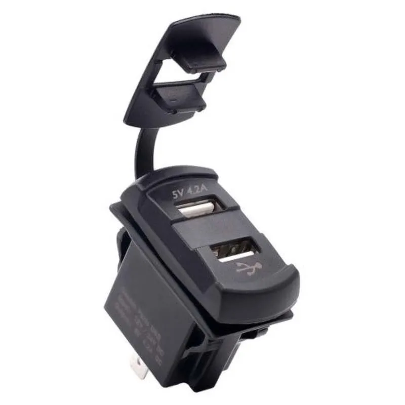 Двойной USB 12V автомобиль Лодка розетка кулисный переключатель Панель с Напряжение вольтметр Синий Лидер продаж