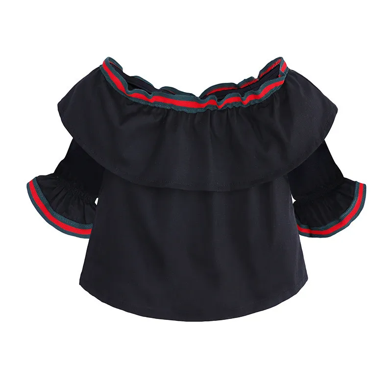 2019 Одежда для девочек с открытыми плечами roupas infantis menina Conjunto Infantil комплекты