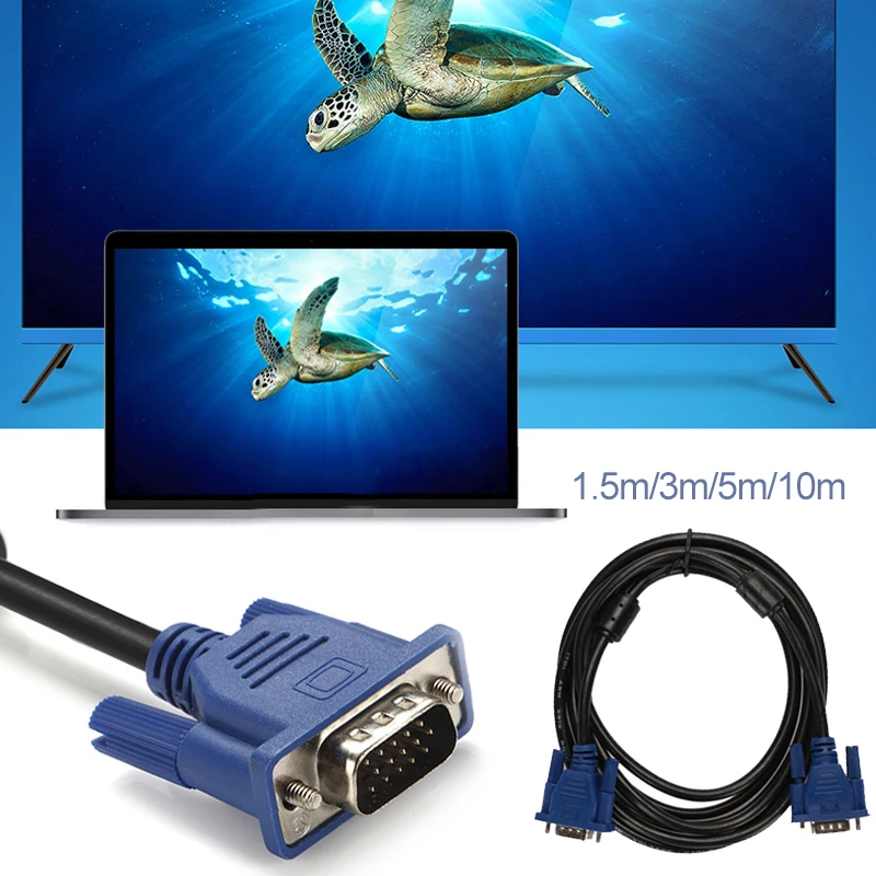 BCMaster 15pin 1 5 м портативный VGA кабель видео Линия для компьютерного проектора ультра
