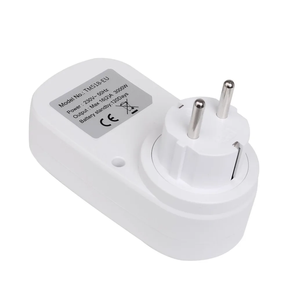 SINOTIMER Weekly 7 Days Programmable Digital Timer Switch Socket Outlet Plug-in Time Control for Electric Appliance EU US Uk |