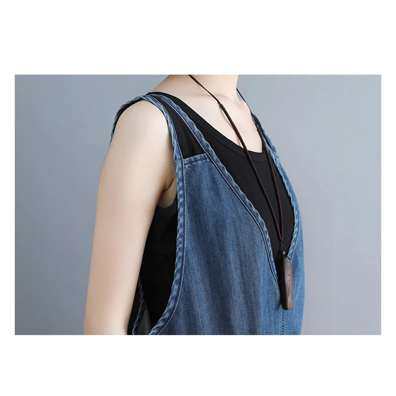 Женский джинсовый комбинезон на бретелях с открытыми плечами|Женские
