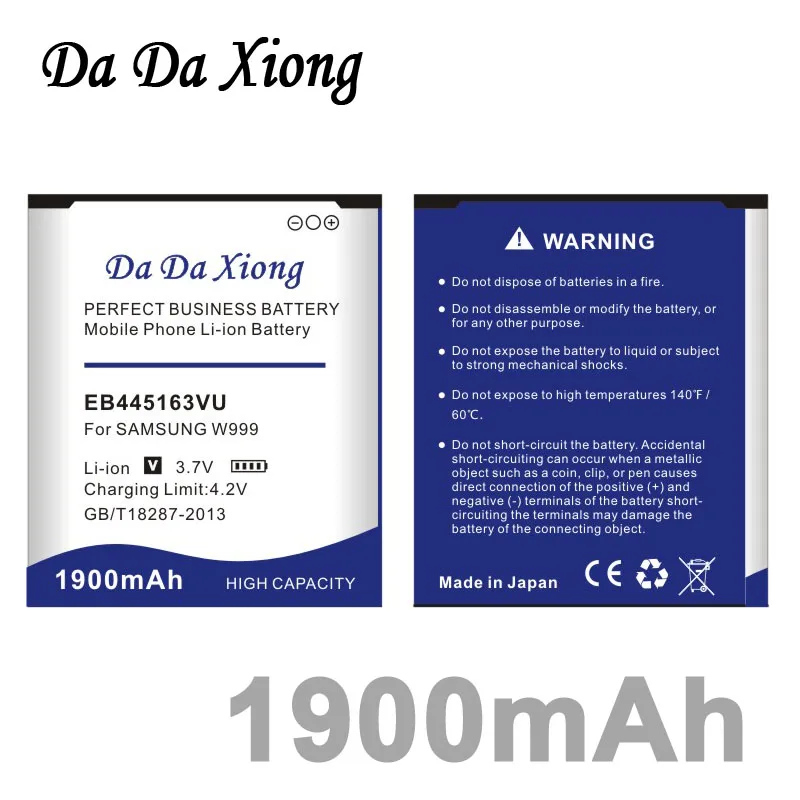 Аккумулятор Da Xiong 1900 мА/ч EB445163VU батарея для Samsung GT S7530 S7530E S7530L Omnia M SCH W999 SGH W999|battery for