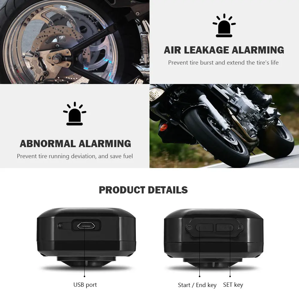 CAREUD M3 WI Real time Car Motorcycle Tire Pressure Monitoring System Temperature Abnormal Alarming LCD Display TPMS|tyre pressure monitoring