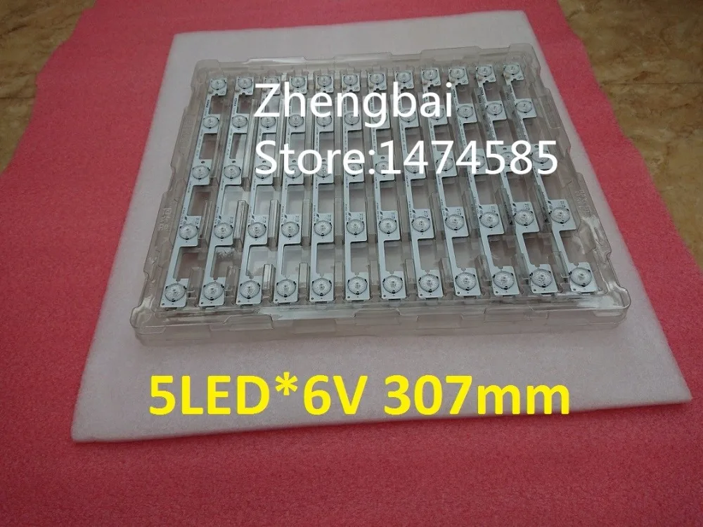 100 шт./лот 5 светодиодный* 6V 307 мм светодиодный подсветка полосы для KL39GT618 35017988