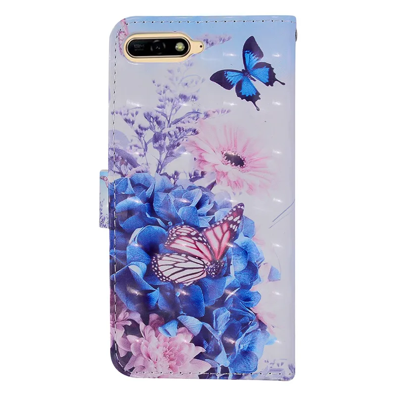 Чехлы для телефона с рисунками Fundas huawei Y5 2018 чехол Prime Y6 бабочка чехол-кошелек