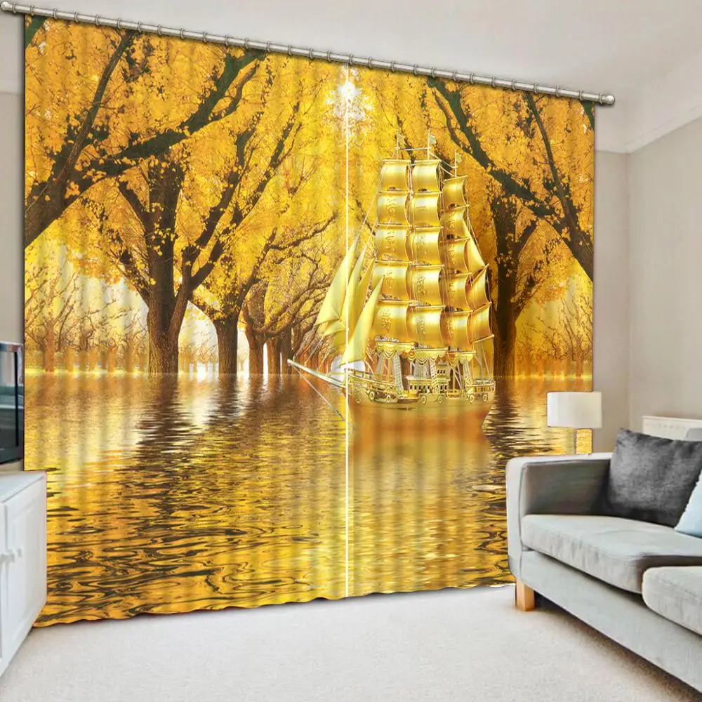 

custom home window photo curtains Rich tree curtain blackout living room bedroom Home Decoration