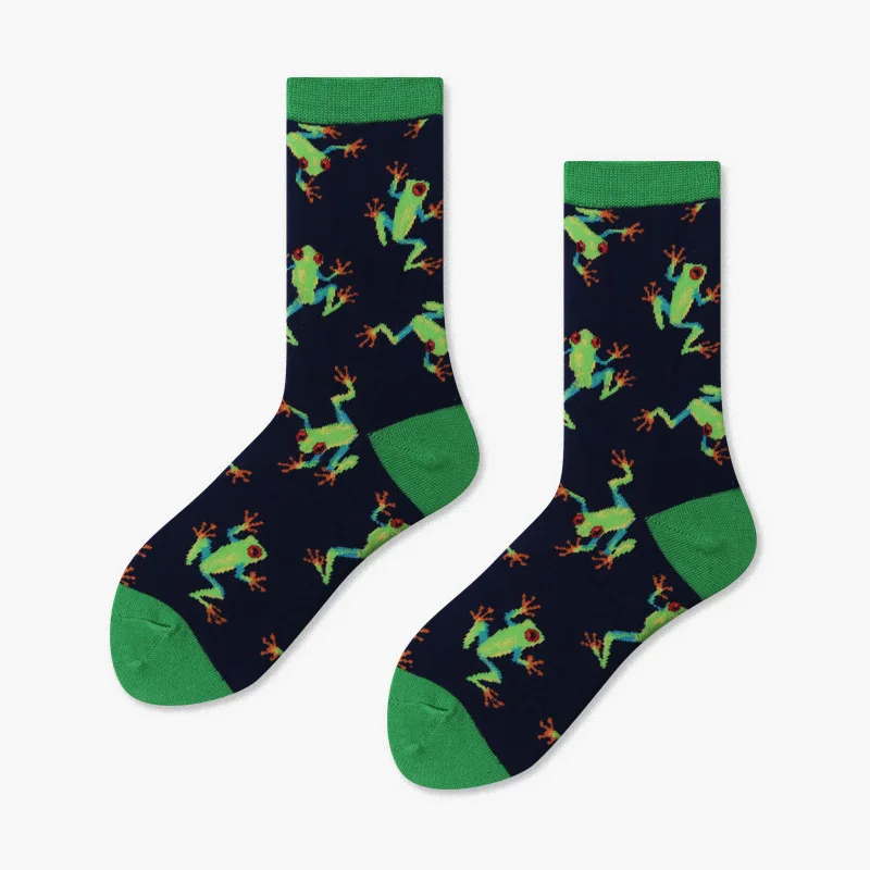 

Socks New Happy Ladies European And American Animal Aliens Graffiti Novelty Socks Combed Cotton Tide Socks Round Neck Socks