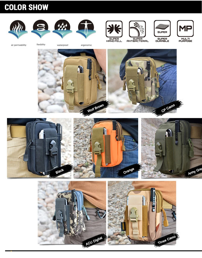 Тактический Чехол Molle EDC, Универсальный гаджет, поясная Сумка для кемпинга, туризма, на открытом воздухе, органайзер для инструментов, чехол для сотового телефона, держатель D30