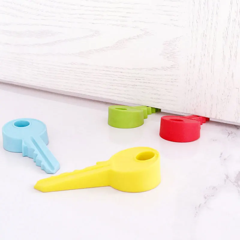 Llave de puerta a prueba de viento para ni&ntilde;os, tarjeta de puerta de seguridad antipellizco, de silicona, Color caramelo creativo, 1 ud.-0