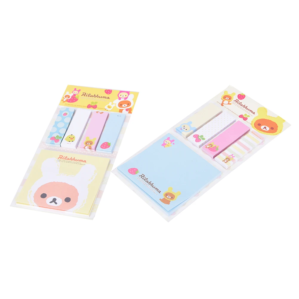 Корейский канцелярский милый планировщик наклейки бумага rrilakkuma мультфильм Медведь липкий блокнот для заметок школьные принадлежности