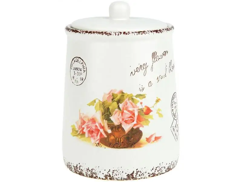 Банка для сыпучих продуктов ENS Персиковая роза 950 мл|Бутылки банки и коробки| |