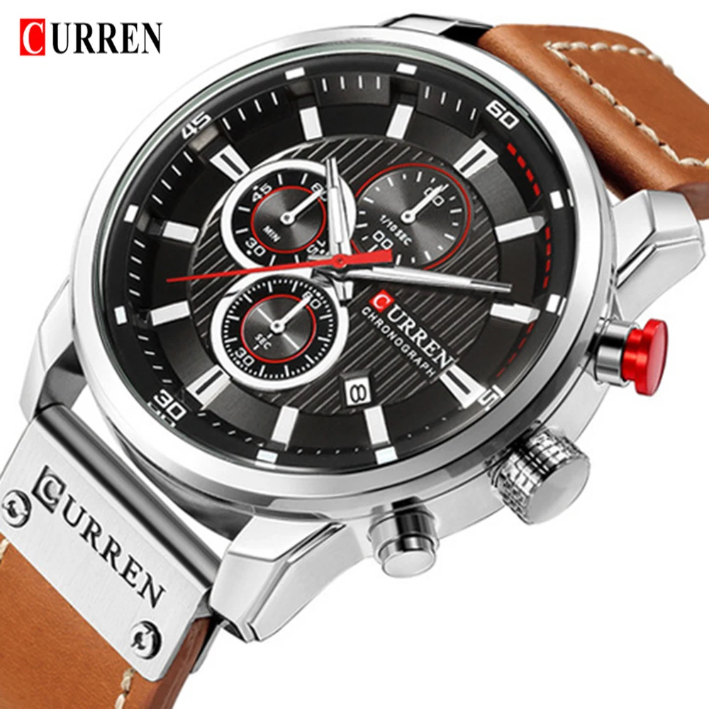 CURREN 8291 мужские часы с хронографом лучший бренд Роскошные модные повседневные