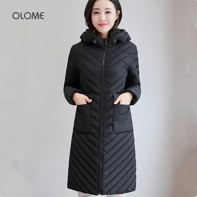 Женские зимние пальто и куртки OLOME корейское приталенное хлопковое ледяного