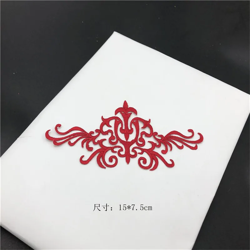 2 шт. 15X7.5cm не требующей горячей фиксации барокко красная одежда Кружевная
