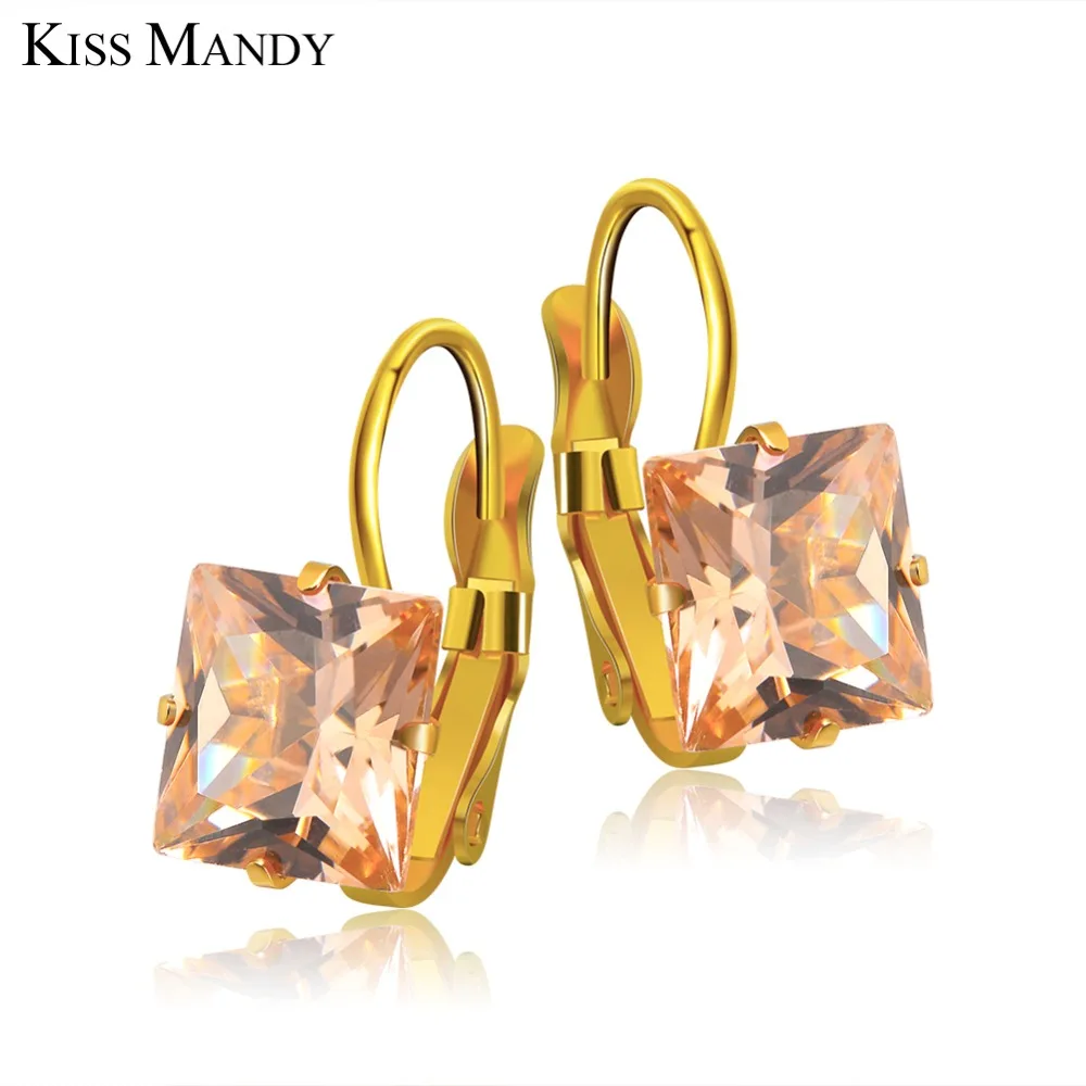 Новое поступление от KISS MANDY женские элегантные серьги из нержавеющей стали с