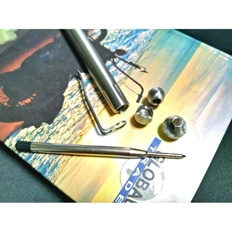 Тактическая ручка с 2 головками шариковая из нержавеющей стали для самообороны