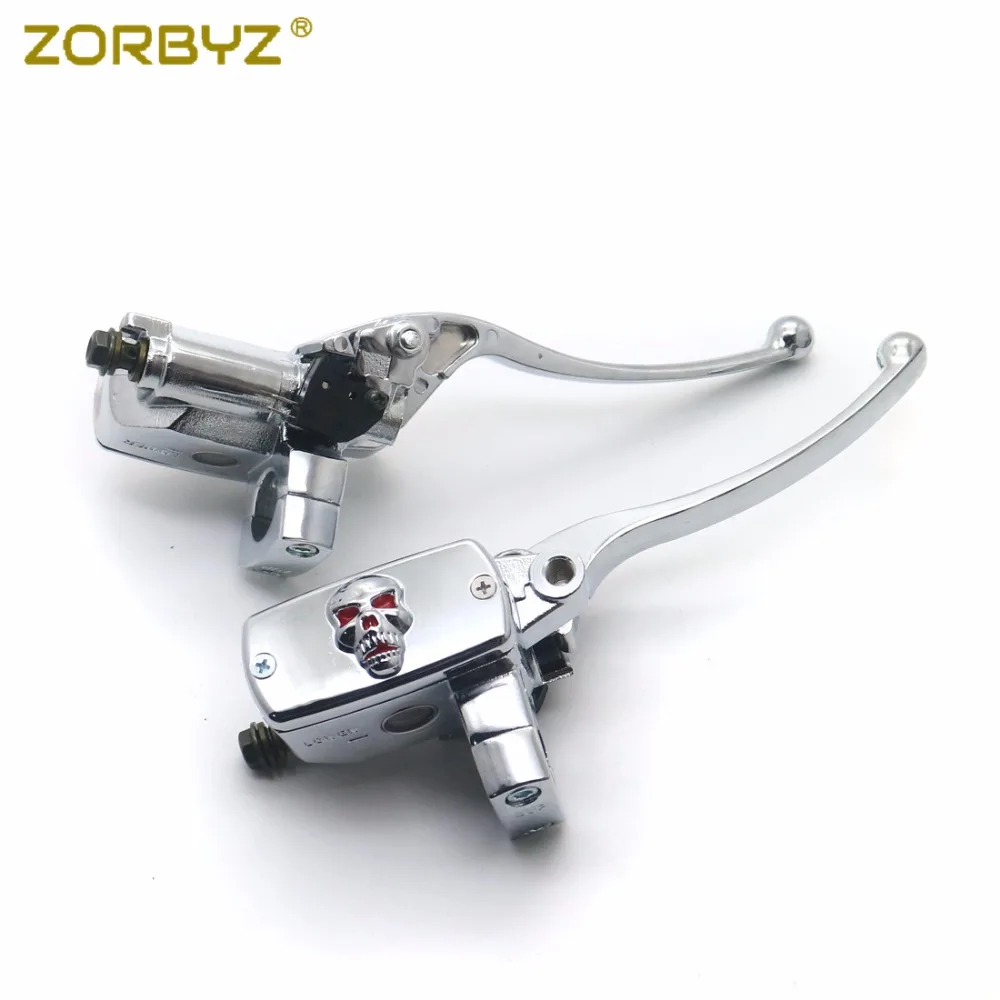 ZORBYZ мотоциклетные 1 дюйм 25 мм хромированные череп руль управление резервуар