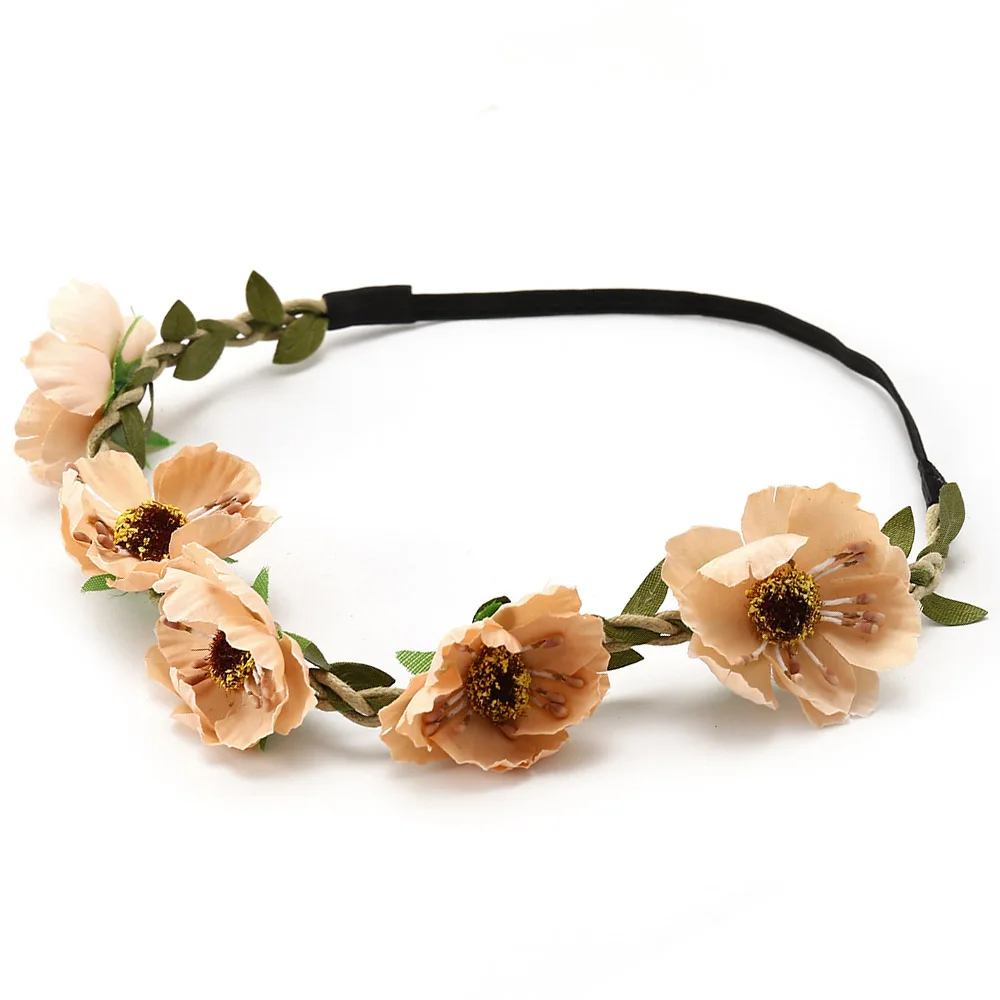 Style 23 HIYONG Цветочная Корона синяя Цветочная Корона Свадебная Цветочная Корона повязка на голову Корона из цветов для девочки фестиваль Diy аксессуары для волос 26 стилей - Окраска металла: Style 23