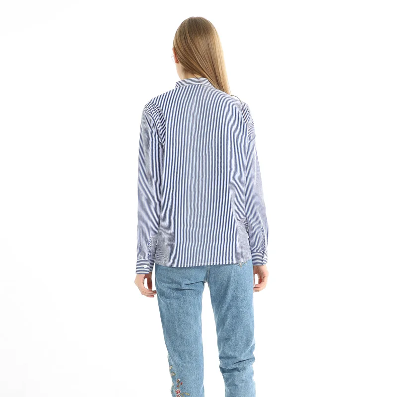 Женская хлопковая блузка Susi & Rita с вышивкой рубашка длинным рукавом и цветочным