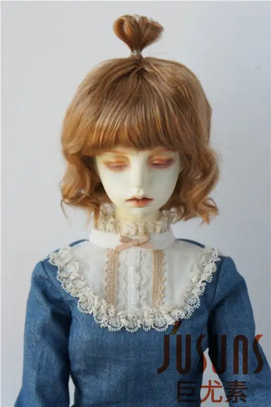 8-9inch GoldenBlond JD375 1/4 1/3 модный волнистый синтетический мохер Размер 7-8 дюймов Размер 8-9 дюймов и размер 9-10 дюймов BJD кукольные парики кукольные аксессуары на продажу - Цвет: 8-9inch GoldenBlond
