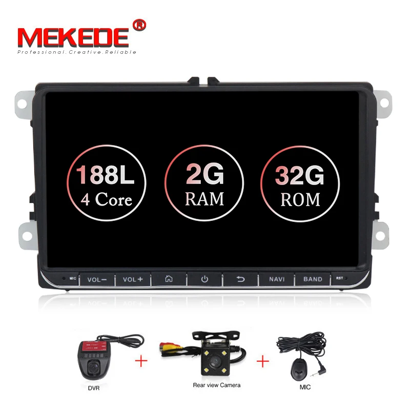 CAR DVD DVR " Android 9,1 2+ 32G Автомобильный gps-навигатор для VW Volkswagen SKODA GOLF 5 Golf 6 POLO PASSAT B5 B6 JETTA TIGUAN dvd плеер BT RDS - Цвет: CAR DVD DVR