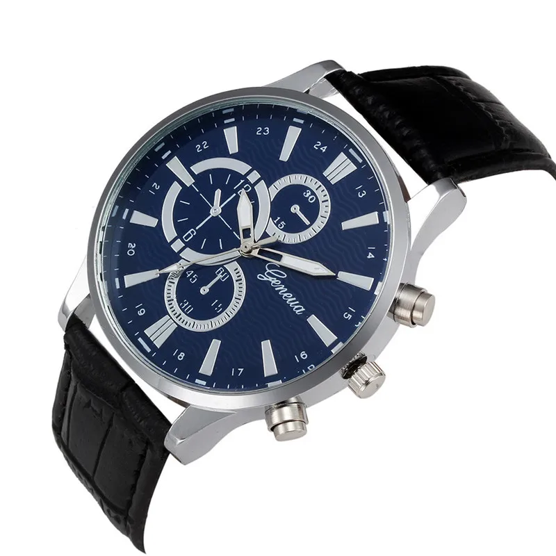 2017 Модные Роскошные мужские часы Ретро дизайн кожаный ремешок аналоговые